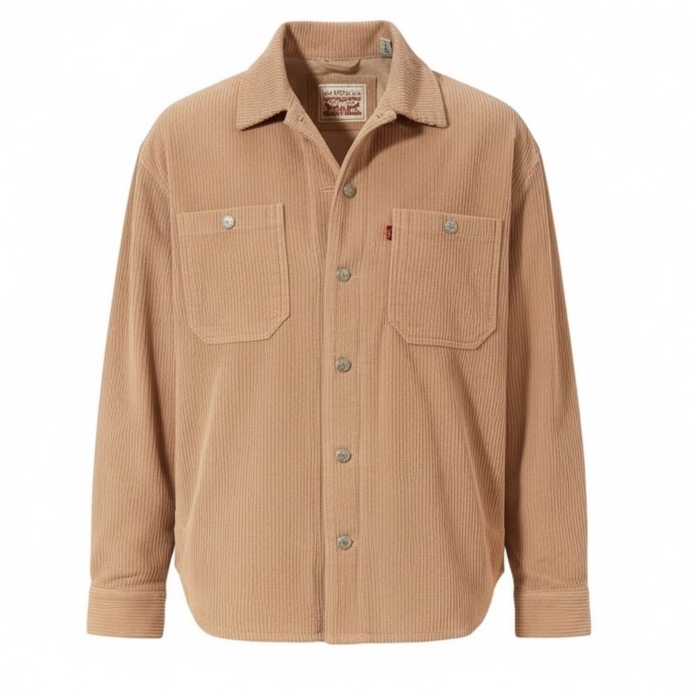Levi's Women's Cotton Corduroy Oversized over shirt -medium Coral